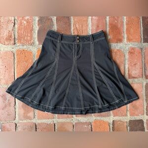 Athleta Black A-Line Skirt with White Stitching